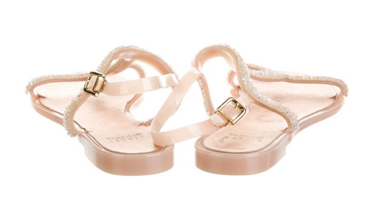 stuart weitzman Authentic Solid Pink Crystal Embe… - image 4