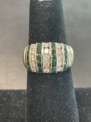 EFFY BH 14K YELLOW GOLD EMERALD DIAMOND RING . Size 5.75 (C154) | eBay