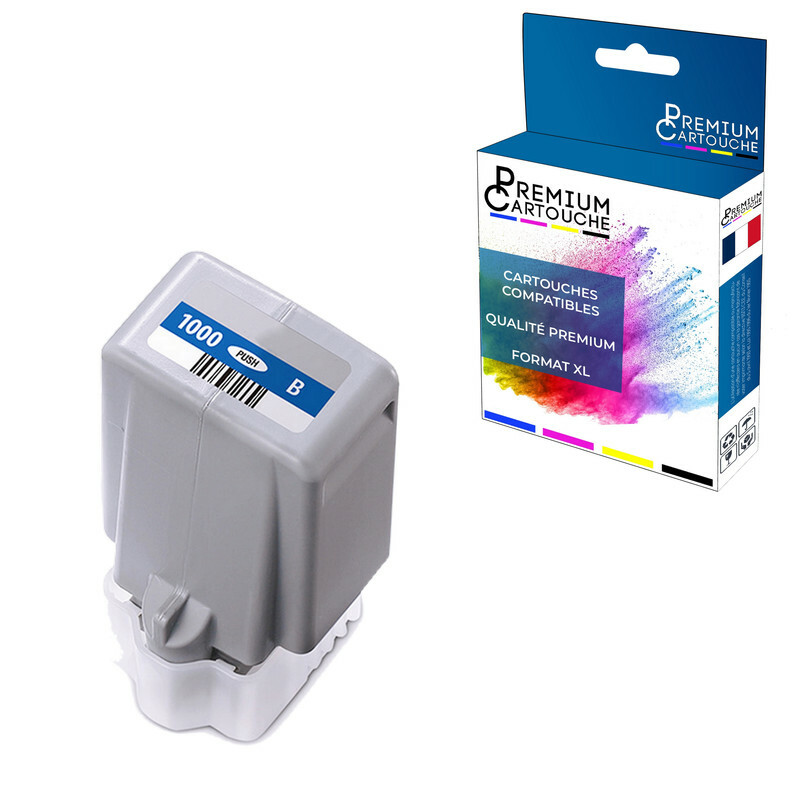 Cartouche Canon PFI-1000B bleu compatible de 80ml pour impression jet d'encre photo