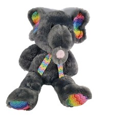 Kids of America Large Gray Soft Elephant Jumbo Plush Toy Chevron Stuffed Pillow