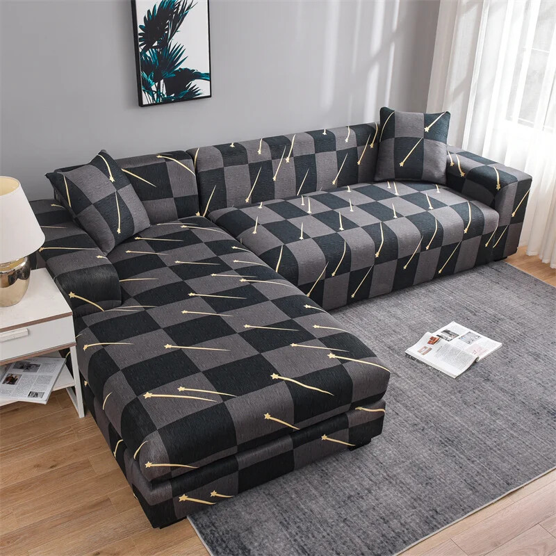 Geometric Sofa Covers for Living Room Elastic Corner Chaise Longue