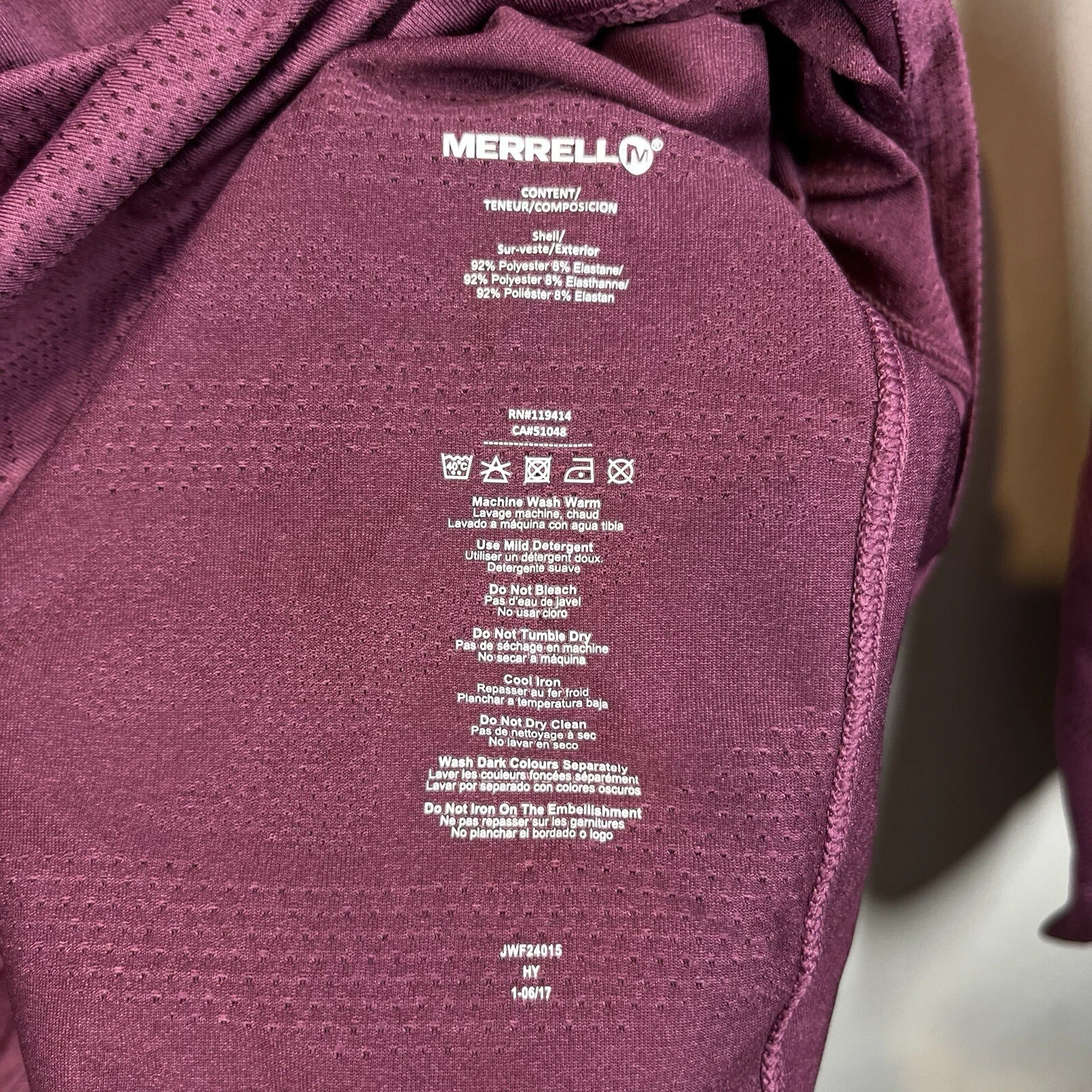 merrell long sleeve hooded performance shirt