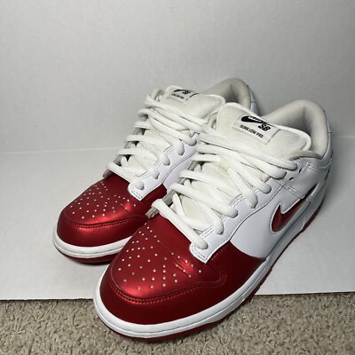 Nike SB Dunk Low Supreme Jewel Swoosh Red. Size 8.5 | eBay Nike SB Dunk Low Supreme Jewel Swoosh Red. Size 8.5 | eBay