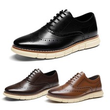 Men's Dress Sneakers Casual Oxford Formal Lightweight Shoes Wide Size