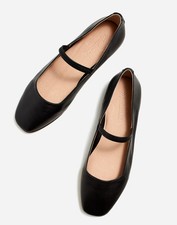Madewell The Greta Ballet Flat in True Black, Size 7