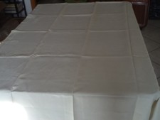 ANTICO LENZUOLO DI SOPRA MATRIMONIALE IN LINO COTONE COLORE ECRU' ANNI '30 NUOVO