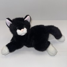First  Main Cat Sebastian Black White Kitty Plush Stuffed Animal 11  Vintage