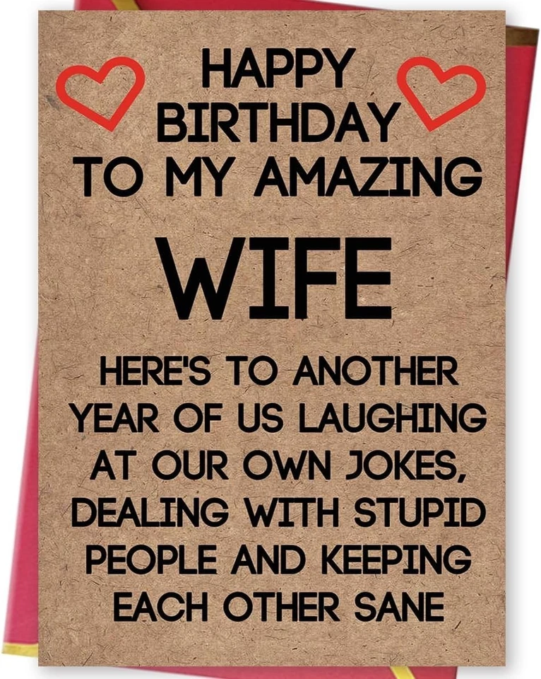 Tarjeta de cumpleaños de humor grosero para esposa - Incluye sobre y espacio de personalización Foto 3 de 4