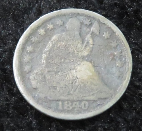 1840-O Seated Liberty Half Dime * Key Date * Very Black * 4448 - Picture 1 of 4
