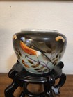 Vintage Handpainted & Decorated Birds And Flowers Glass Middle Piece For Lamp  — photo 5