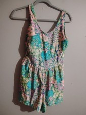 Vintage Cute Colorful One Piece Swimsuit Bathing Suit Floral Flowers Spring Pink