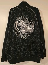 Vintage Y2K Men's Mark Ecko Unltd Rhino Embroidered Track Jacket Black XL Rare