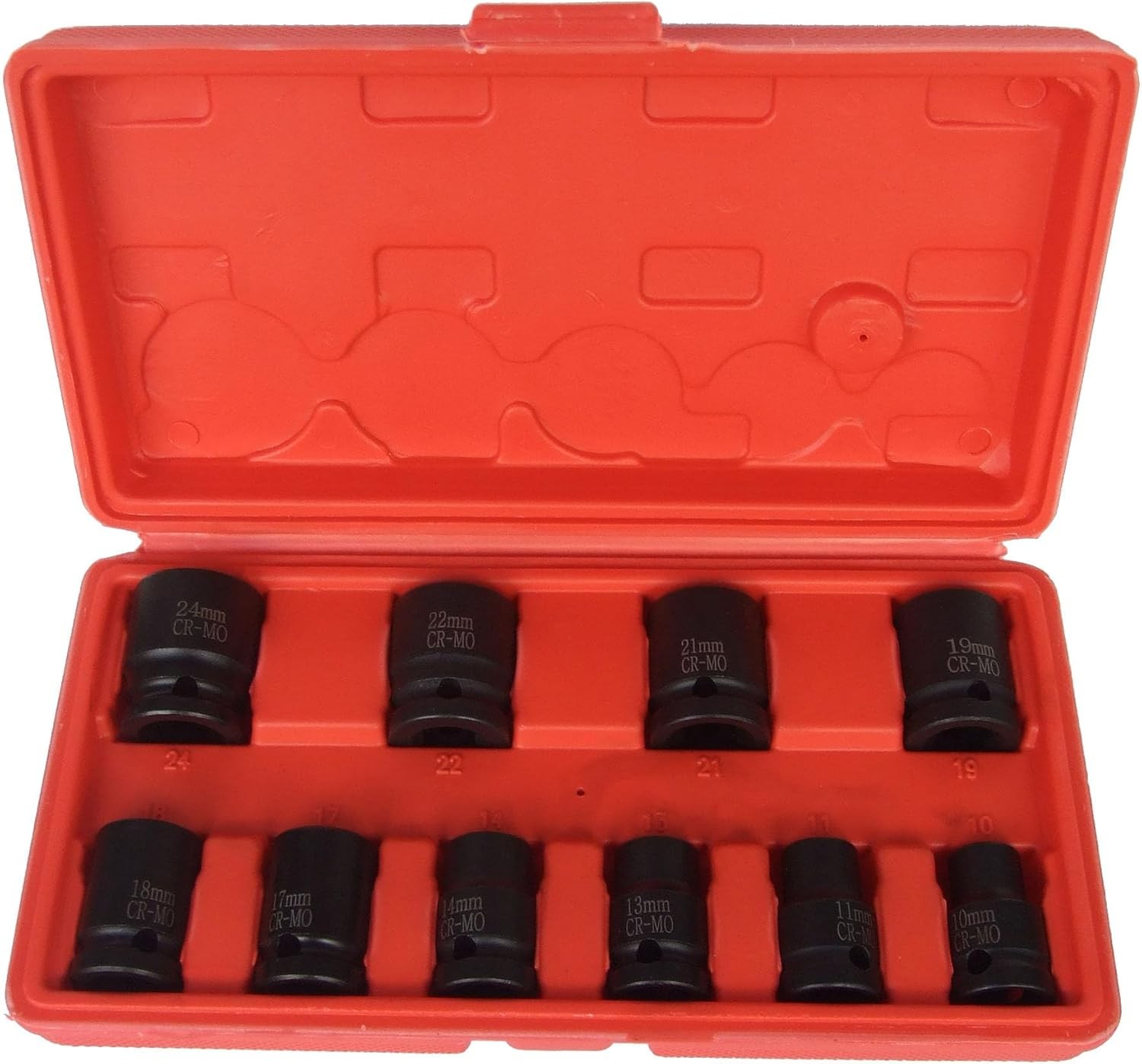 Hilka Tools 01150210 Pro Craft Impact Socket, Silver, 1/2-Inch, Set of 10 Piece