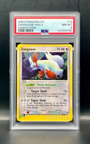 Zangoose 14/100 Holo Rare - 2003 Pokémon EX Sandstorm PSA 8 - LOW POP VINTAGE