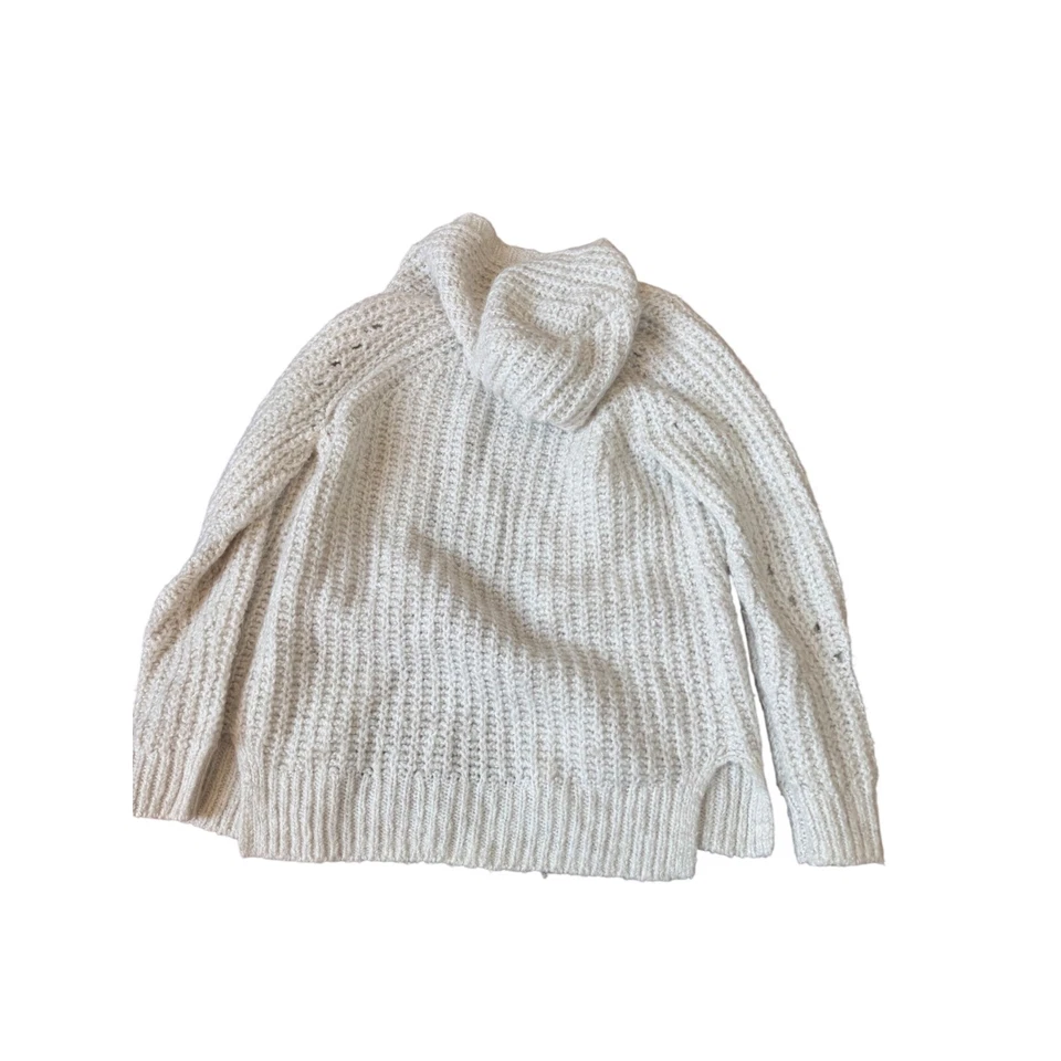 Suéter cárdigan con capucha tejido con cable crema Abercrombie niños niñas 5/6 Foto 2 de 4