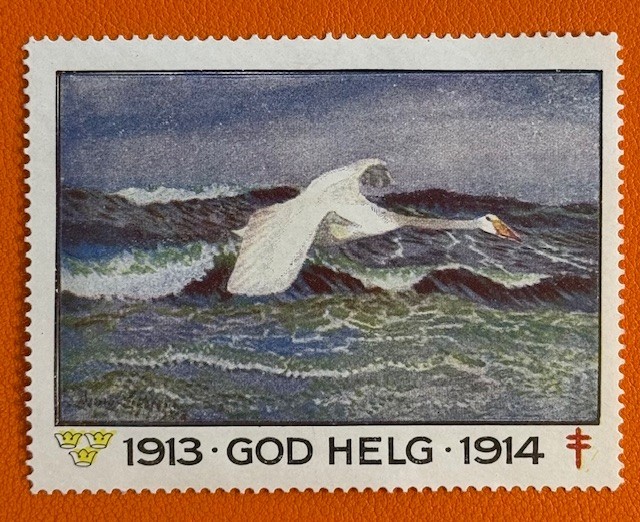 1913 Sweden JUMBO Christmas Seals Tuberculosis TB Cinderella Poster Stamp MNHFG