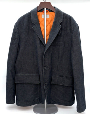 JACK SPADE Cotton Herringbone Tweed Down Filled Blazer Blue Gray Jacket Men's XL