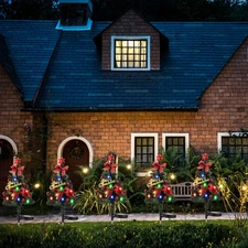 2-10PCS Outdoor Solar Stake LED Lights Christmas Pine Tree Garden Yard Pathway