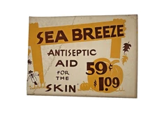 Vintage Sea Breeze Antiseptic Cardboard Store Display Sign
