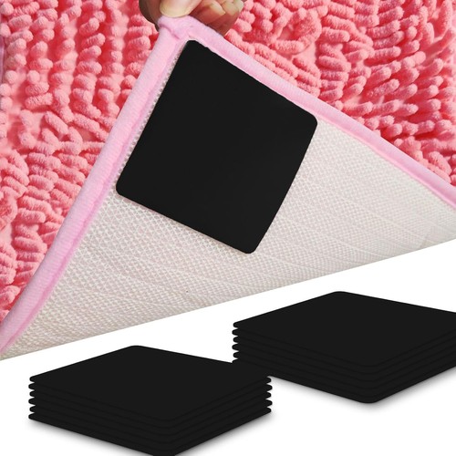 12 PCS Rug Pad Gripper, Washable Grippers for Tape, Non-Slip Carpet Black  - Picture 1 of 7