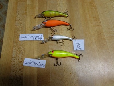 LOT OF 4 VTG Cordell Deep Diver lures     Lot X