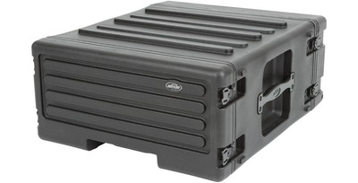 SKB MOLDED 4U RACK MOUNT CASE w/ WHEELS for MIXERS, EQ, EFFECTS, POWER AMPS DJ