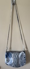 Vintage 1980s Crossbody Blue Denim Acid Washed Handbag Made In Taiwan EUC