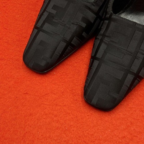 FENDI Zucca Pattern Pumps Nylon Leather Size 36 Black Authentic - Picture 18 of 24
