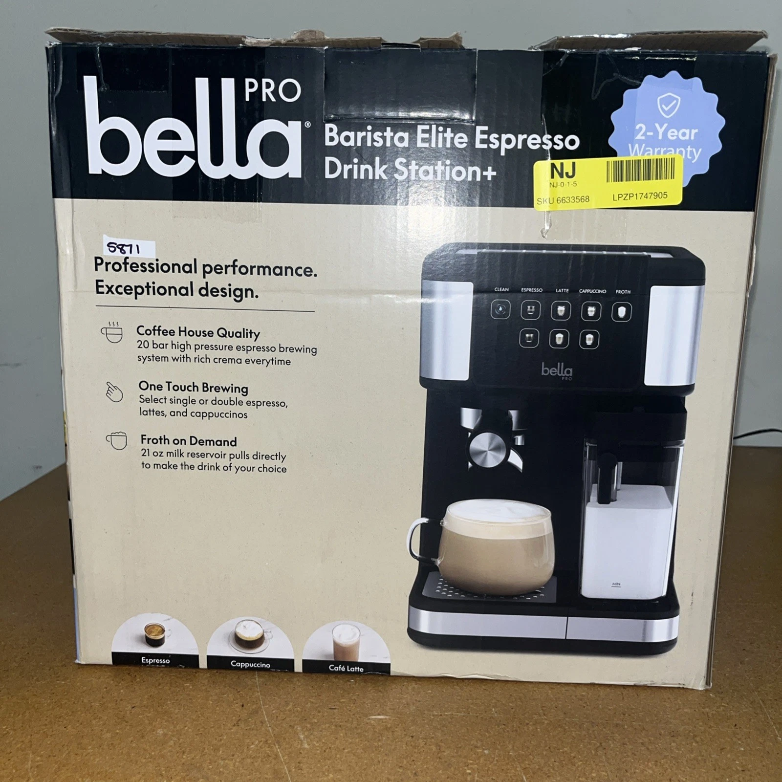 bella PRO - Barista Elite Espresso Drink Station+ - Stainless Steel- 5871