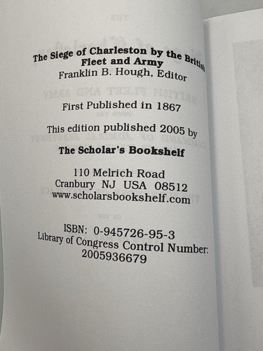 The Seige of Charleston By The British Fleet & Army, F. Hough (2005 Revision) - Foto 6 di 11