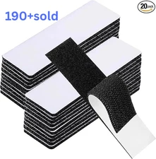 20 Sets Heavy Duty Hook & Loop Adhesive Strips 1x4” Black Sticky Back Fastener