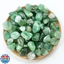 SigMntun Polished Green Fluorite Crystal Chips Set, 0.4", 128 Pcs - Handpicke