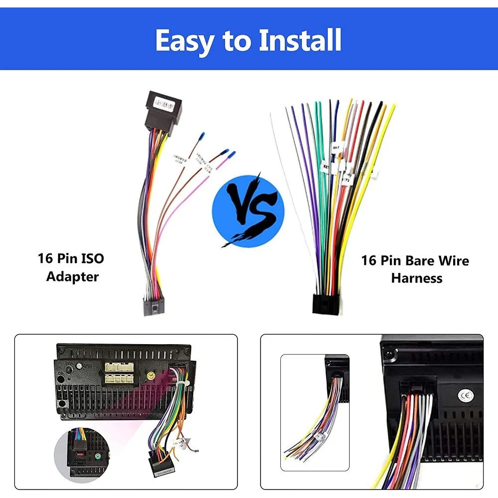 CAVO ADATTATORE DA 16 PIN A ISO PRESA STANDARD AUTORADIO ANDROID LINEE CONTROLLO foto 2