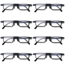 8PK Mens Black Metal Frame Foldable Reading Glasses Folding Readers with Case