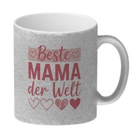 Beste Mama Der Welt Herzdesign Glitzer-Kaffeebecher