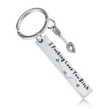 Keychain Engraved I Love You Best Friend Gift for Women BFF Birthday