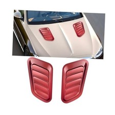 Car Hood Vent Trim, Vehicle Scoop Bonnet Hood Side Air Intake Trim Cover, Red