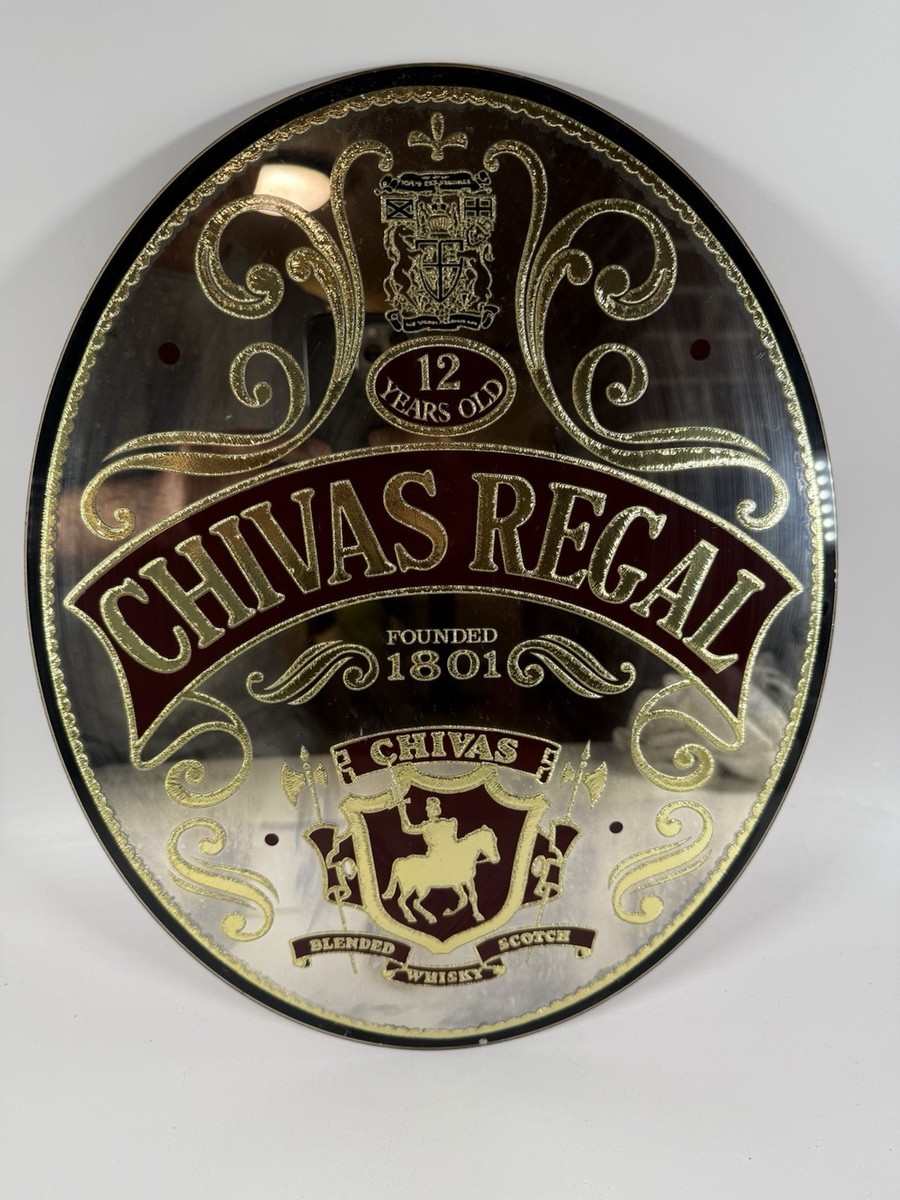 Vintage Chivas Regal 12 Year Scotch Whisky Bar Mirror Sign Beeco