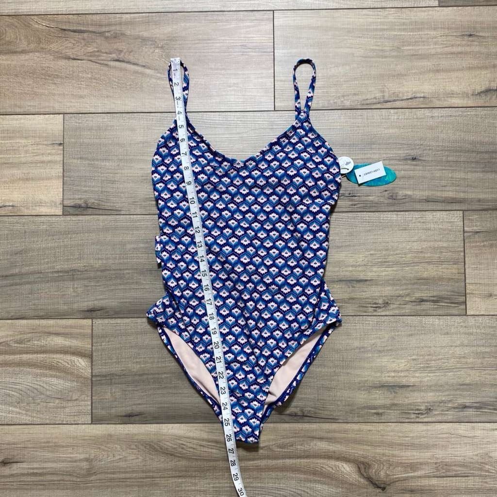 Mynah My Deco Memorie Lush Leaves V-Neck Sash One Piece Swimsuit Small