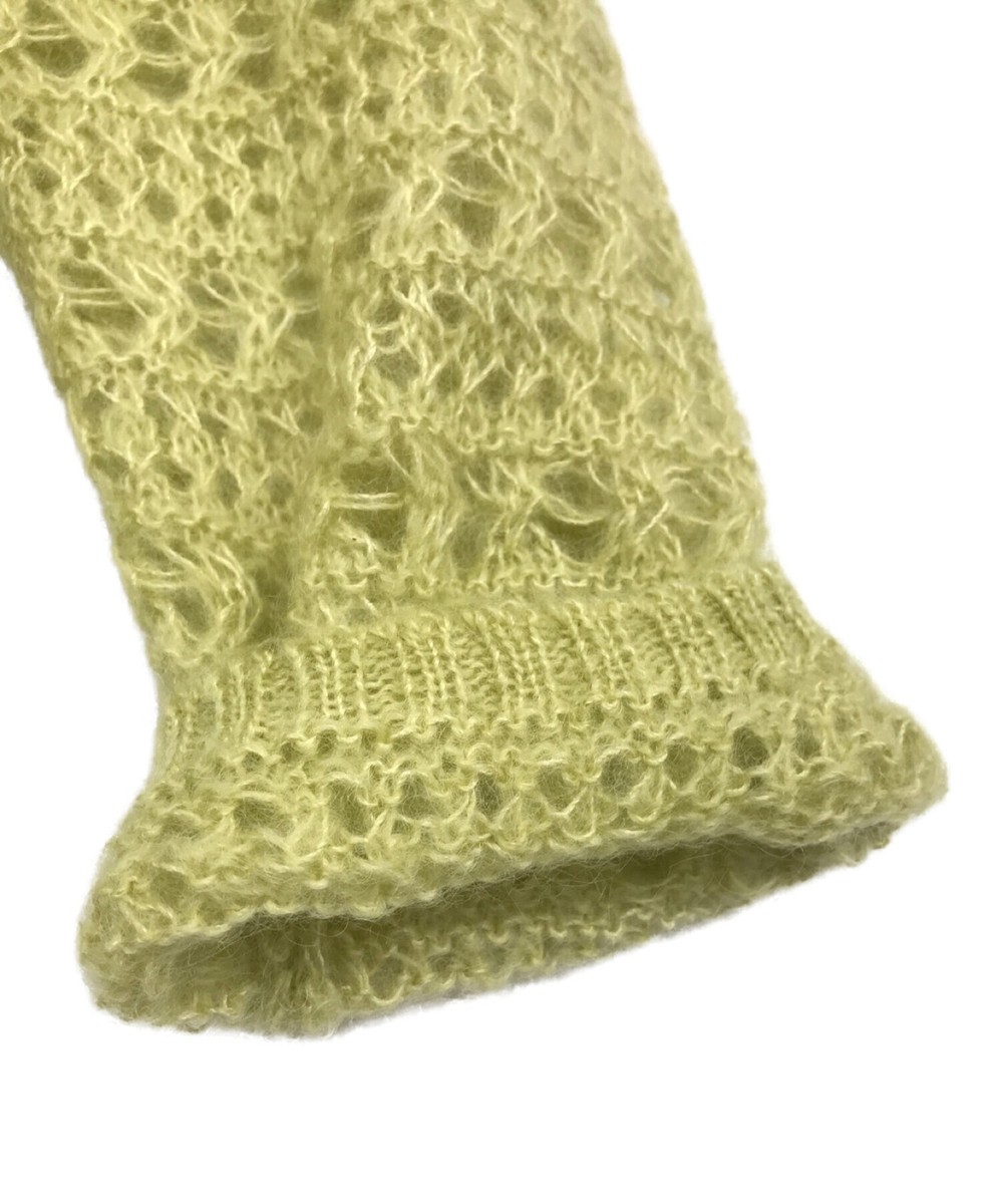YOKE MOHAIR SILK MESH KNIT SHIRT Size: 3 Lime yellow Men YOKE MOHAIR SILK MESH KNIT SHIRT Size: 3 Lime yellow Men