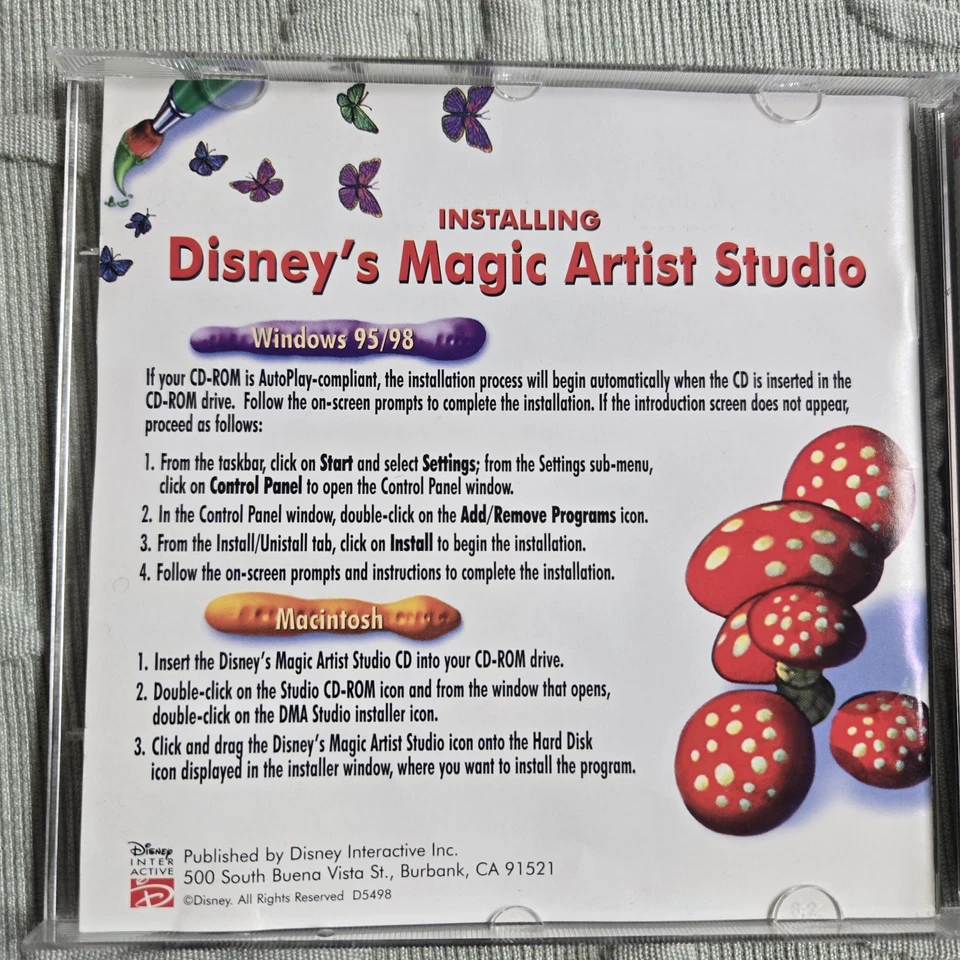 Magic Artist Studio de Disney para Windows 95/98 y Macintosh 1999 ~ CD-ROM Foto 2 de 4