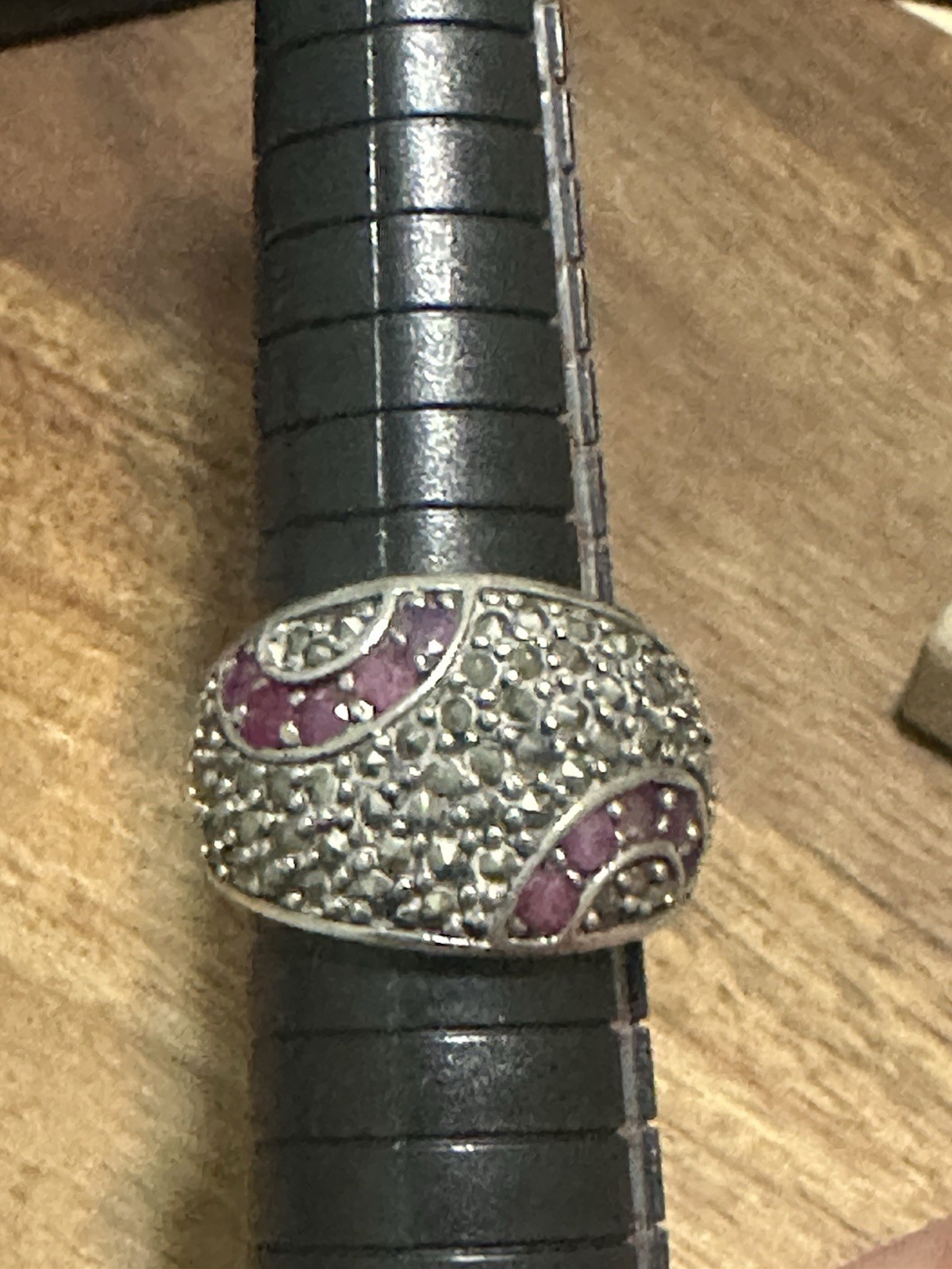 Sterling Silver 925 Ruby Gemstone Ring Size 8.5 - image 2