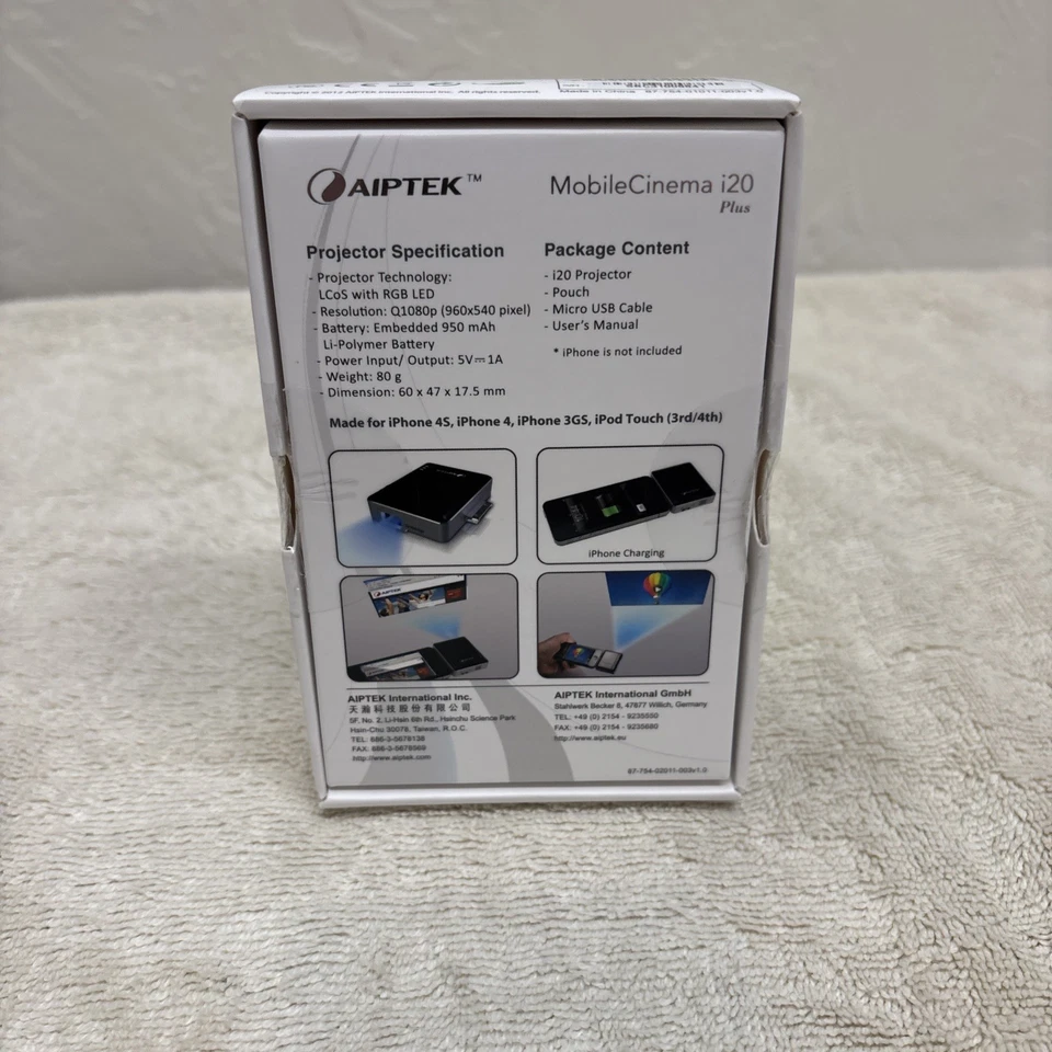 Aiptek Mobile Cinema i20 Apple iPhone 3GS, iPhone iPhone 4 and 4S iPad & iPad2 - Image 3 of 4