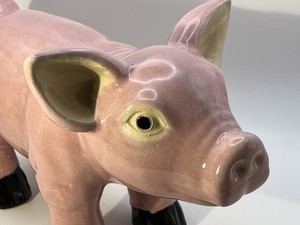 Unapologetically Pink Ceramic Porcelain Pig Figurine 10"