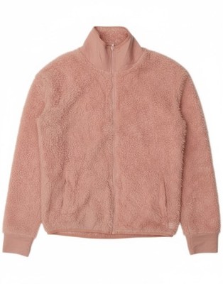 FILA Womens Oversized Fleece Jacket UK 10 Small Pink Polyester DS07