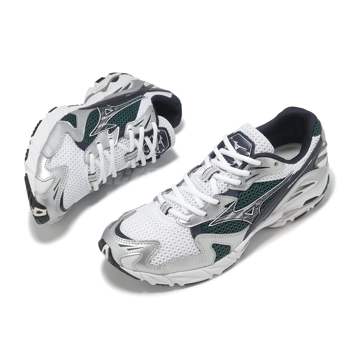 Mizuno Wave Rider 10 White Green Men Unisex Casual Lifestyle Shoes
