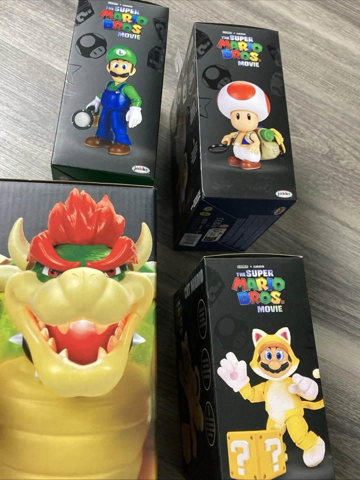Lote de 4 figuras de acción de la película SUPER MARIO BROS Bowser Toad Luigi Cat Mario Toys Foto 3 de 4