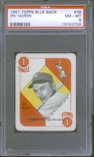 1951 Topps Blue Back Irv Noren #38 card