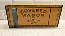 Antique Cigar Box Covered Wagon Factory # T-20 1st Dist. of PA.  Lid attached.