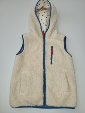 Girls Mini Boden Hooded Sherpa Vest size 7-8 white